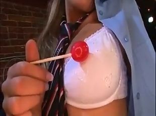 Slam it in this lollipop teen