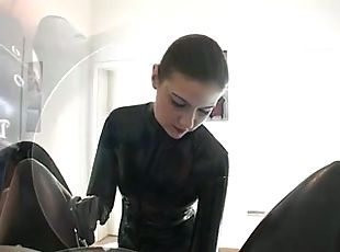 Shaving lesbians - with latex and BDSM